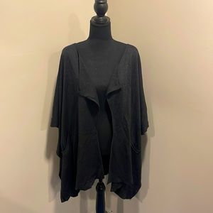 Black Wool OS Lululemon Shawl with Button Details and Pockets!